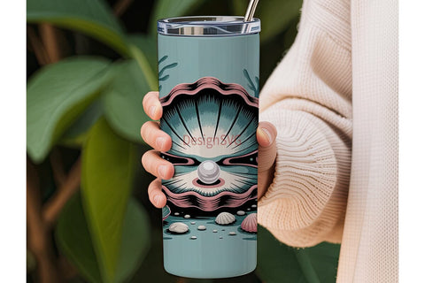 Magical Seashell & Pearl 20oz Tumbler Sublimation DesignSVG 