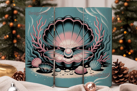 Magical Seashell & Pearl 20oz Tumbler Sublimation DesignSVG 