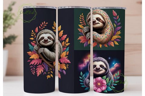 Magical Sloth 20oz Tumbler Wrap Sublimation PixelChick 