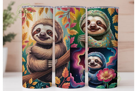 Magical Sloth 20oz Tumbler Wrap Sublimation PixelChick 