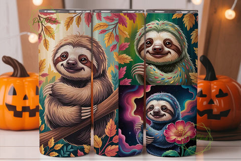 Magical Sloth 20oz Tumbler Wrap Sublimation PixelChick 
