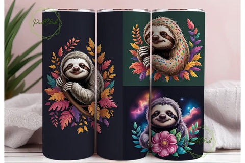 Magical Sloth 20oz Tumbler Wrap Sublimation PixelChick 