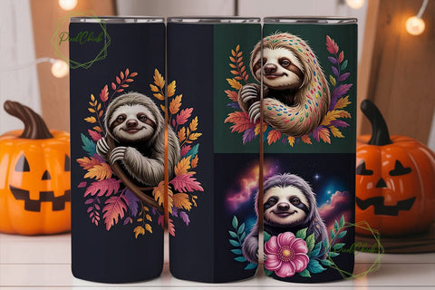 Magical Sloth 20oz Tumbler Wrap Sublimation PixelChick 