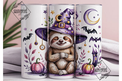 Magical Sloth Witch Hat Tumbler Wrap Sublimation sassyprint 