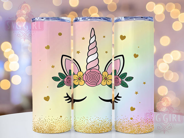 Magical Sparkly Glitter Unicorn Tumbler, Magical Creature Wrap, Sparkly Fantasy Sublimation, Whimsical Cup Design, 20Oz Skinny Tumbler Wrap, Rainbow Unicorn Mug, Enchanted Glitter Style Sublimation SvggirlplusArt 