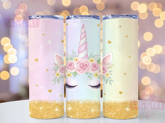 Magical Sparkly Glitter Unicorn Tumbler, Magical Creature Wrap, Sparkly Fantasy Sublimation, Whimsical Cup Design, 20Oz Skinny Tumbler Wrap, Rainbow Unicorn Mug, Enchanted Glitter Style Sublimation SvggirlplusArt 