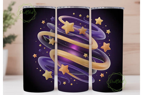 Magical Starry Night 20oz Tumbler Wrap Sublimation PixelChick 