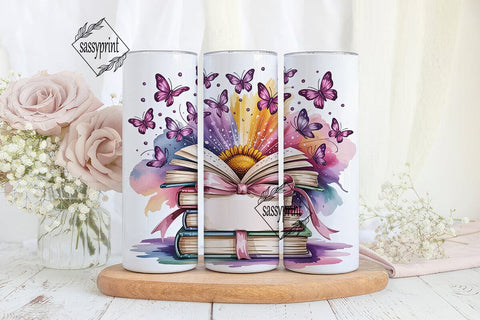 Magical Sunflower Books 20oz Tumbler Sublimation sassyprint 