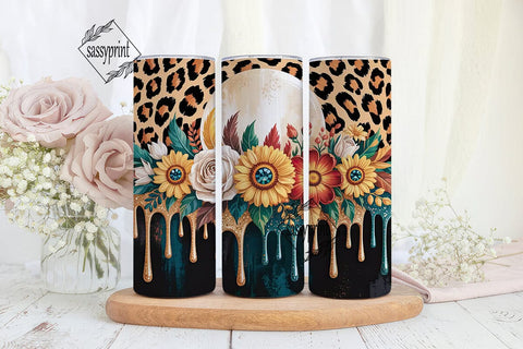 Magical Sunflower Leopard 20oz Tumbler Sublimation sassyprint 