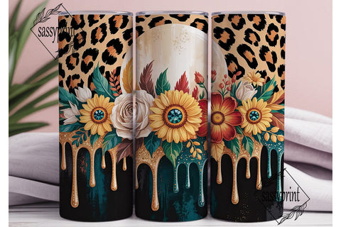 Magical Sunflower Leopard 20oz Tumbler Sublimation sassyprint 