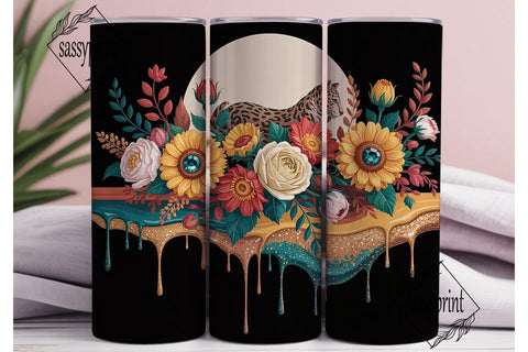 Magical Sunflower Leopard 20oz Tumbler Sublimation sassyprint 