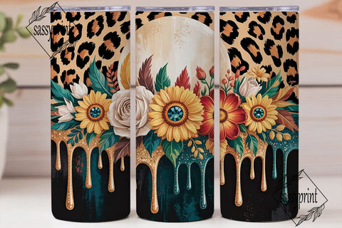 Magical Sunflower Leopard 20oz Tumbler Sublimation sassyprint 