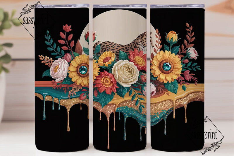 Magical Sunflower Leopard 20oz Tumbler Sublimation sassyprint 