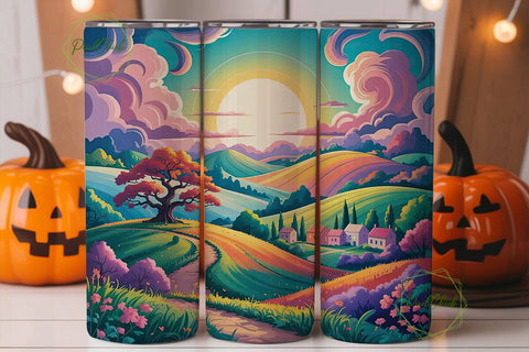 Magical Sunset Landscape 20oz Tumbler Sublimation PixelChick 