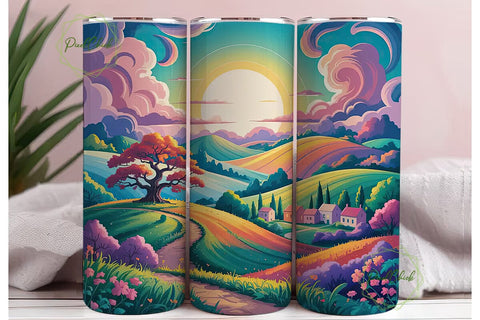 Magical Sunset Landscape 20oz Tumbler Sublimation PixelChick 