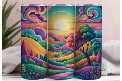 Magical Sunset Landscape 20oz Tumbler Sublimation PixelChick 