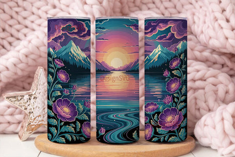 Magical Sunset Reflection 20oz Tumbler Sublimation DesignSVG 