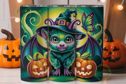 Magical Teal Highland Halloween Tumbler Sublimation PixelChick 