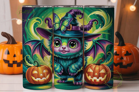 Magical Teal Highland Halloween Tumbler Sublimation PixelChick 