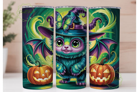 Magical Teal Highland Halloween Tumbler Sublimation PixelChick 