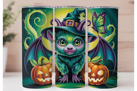 Magical Teal Highland Halloween Tumbler Sublimation PixelChick 