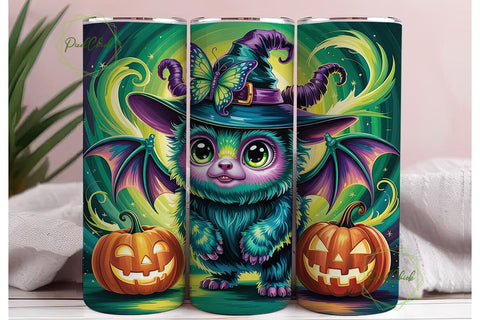Magical Teal Highland Halloween Tumbler Sublimation PixelChick 