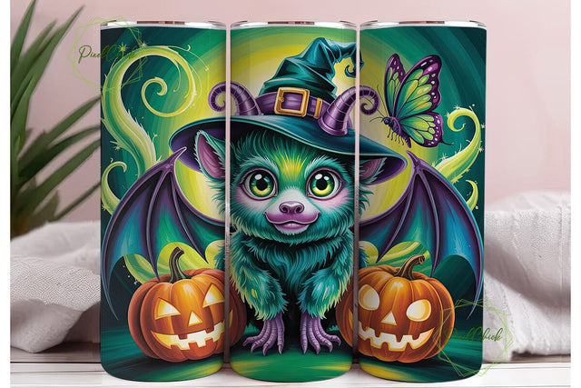 Magical Teal Highland Halloween Tumbler Sublimation PixelChick 