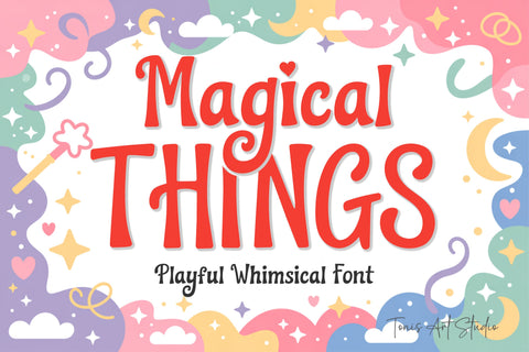 Magical Things Font – Playful Whimsical Kids Display Font Font TonisArtStudio 