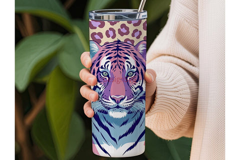 Magical Tiger 20oz Tumbler Wrap Sublimation DesignSVG 