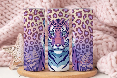 Magical Tiger 20oz Tumbler Wrap Sublimation DesignSVG 