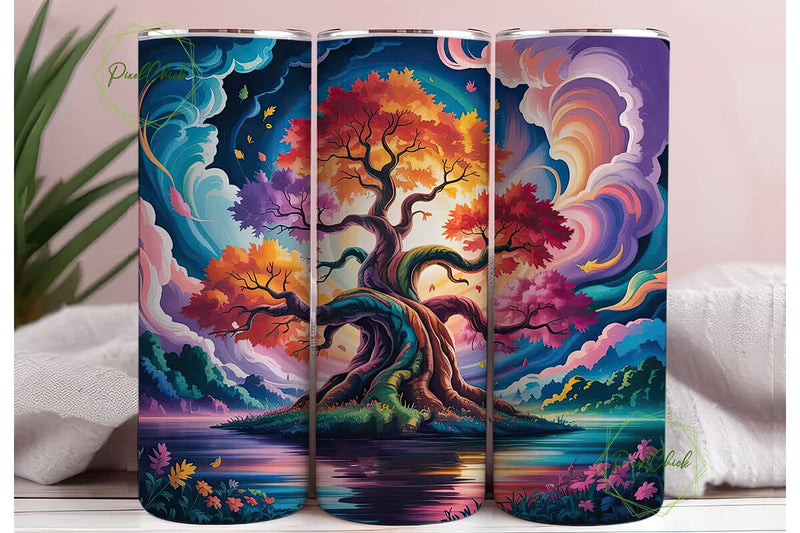 Magical Tree 20oz Tumbler Wrap Sublimation PixelChick 