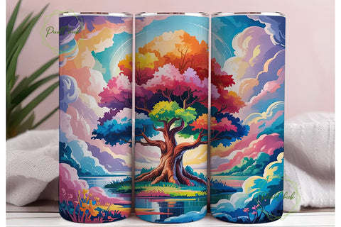 Magical Tree 20oz Tumbler Wrap Sublimation PixelChick 