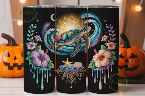 Magical Turtle Tumbler Wrap Sublimation PixelChick 