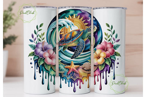 Magical Turtle Tumbler Wrap Sublimation PixelChick 