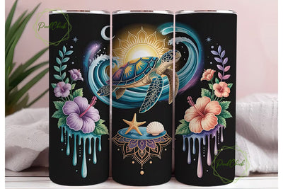 Magical Turtle Tumbler Wrap Sublimation PixelChick 
