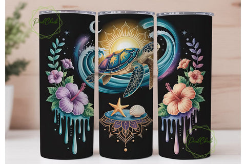 Magical Turtle Tumbler Wrap Sublimation PixelChick 