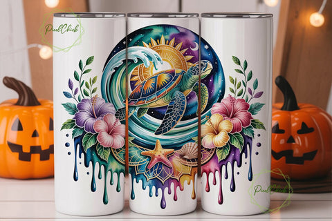 Magical Turtle Tumbler Wrap Sublimation PixelChick 