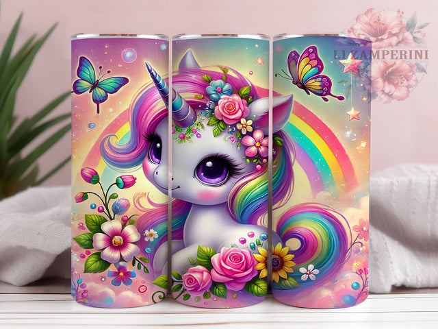 Magical Unicorn 20oz Kids Tumbler, Magical Unicorn Tumbler, Fairy Drinkware, 20oz Sublimation, Unicorn Wrap, Kids Tumbler, Custom Fairy Mug, Fantasy Unicorn Cup Sublimation Li Zamperini 