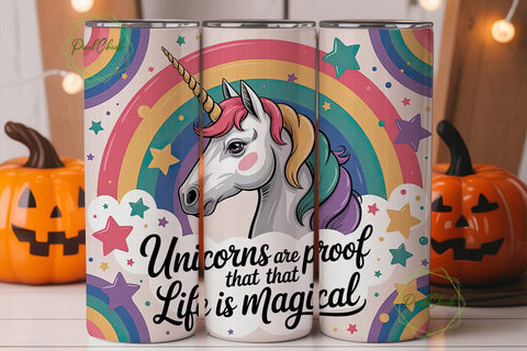 Magical Unicorn 20oz Tumbler Wrap Sublimation PixelChick 