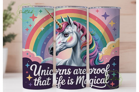 Magical Unicorn 20oz Tumbler Wrap Sublimation PixelChick 