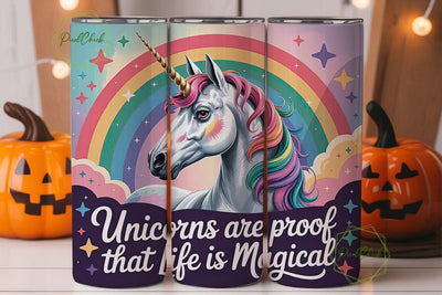 Magical Unicorn 20oz Tumbler Wrap Sublimation PixelChick 