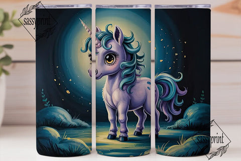 Magical Unicorn 20oz Tumbler Wrap Sublimation sassyprint 