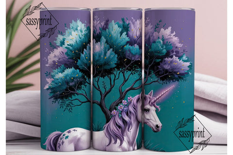 Magical Unicorn 20oz Tumbler Wrap Sublimation sassyprint 