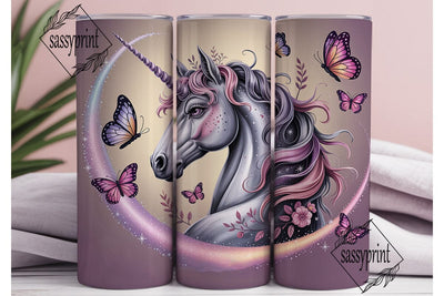 Magical Unicorn Butterfly 20oz Tumbler Sublimation sassyprint 