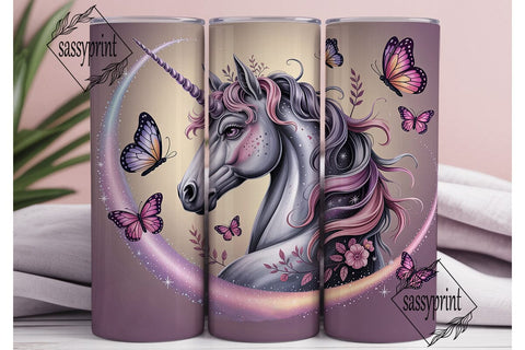 Magical Unicorn Butterfly 20oz Tumbler Sublimation sassyprint 