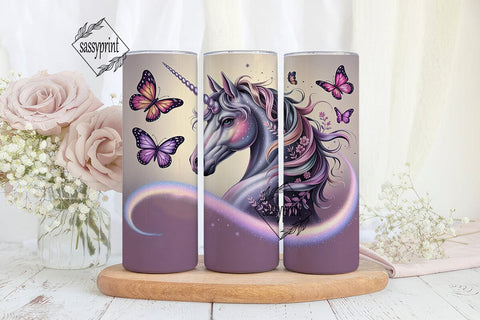Magical Unicorn Butterfly 20oz Tumbler Sublimation sassyprint 