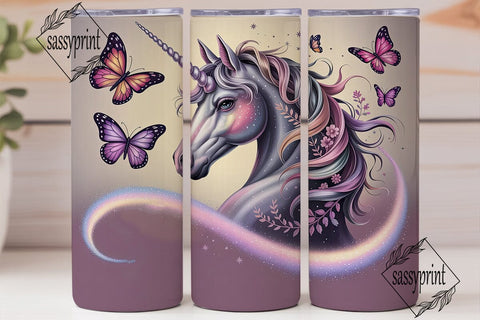 Magical Unicorn Butterfly 20oz Tumbler Sublimation sassyprint 