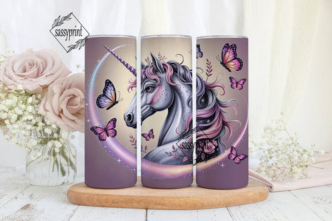 Magical Unicorn Butterfly 20oz Tumbler Sublimation sassyprint 