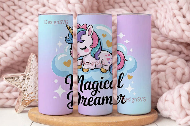 Magical Unicorn Dreamer 20oz Tumbler Sublimation DesignSVG 