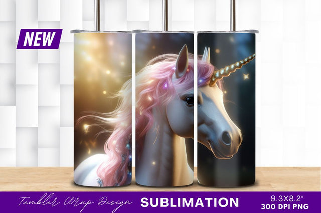 Magical Unicorn Portrait With Pink Mane And Gold Horn Sublimation Regulrcrative 